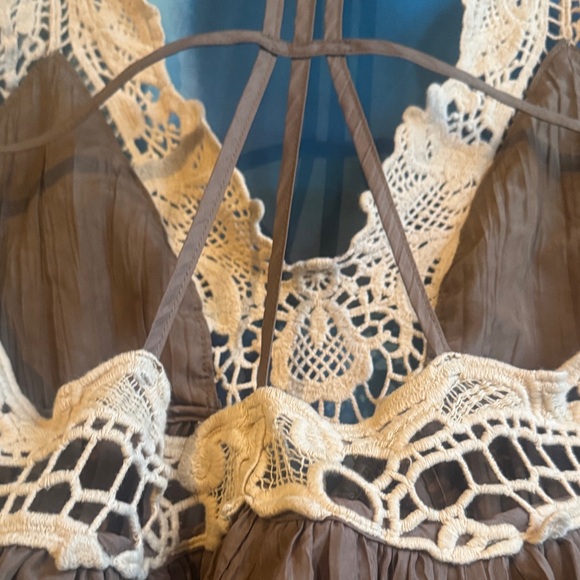 Free People Breathless Mini Dress Martini Brown - Picture 6 of 7